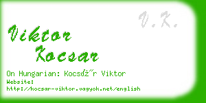 viktor kocsar business card